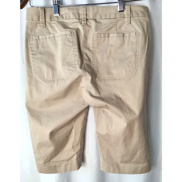 Vince Womens Classic Flat Front Coin pocket Bermuda Shorts Tan Khaki Latte 2