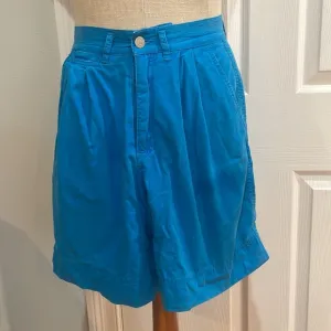 Vintage 90s Liz Claiborne Liz Wear Bermuda shorts pleats blue high waist size 6P