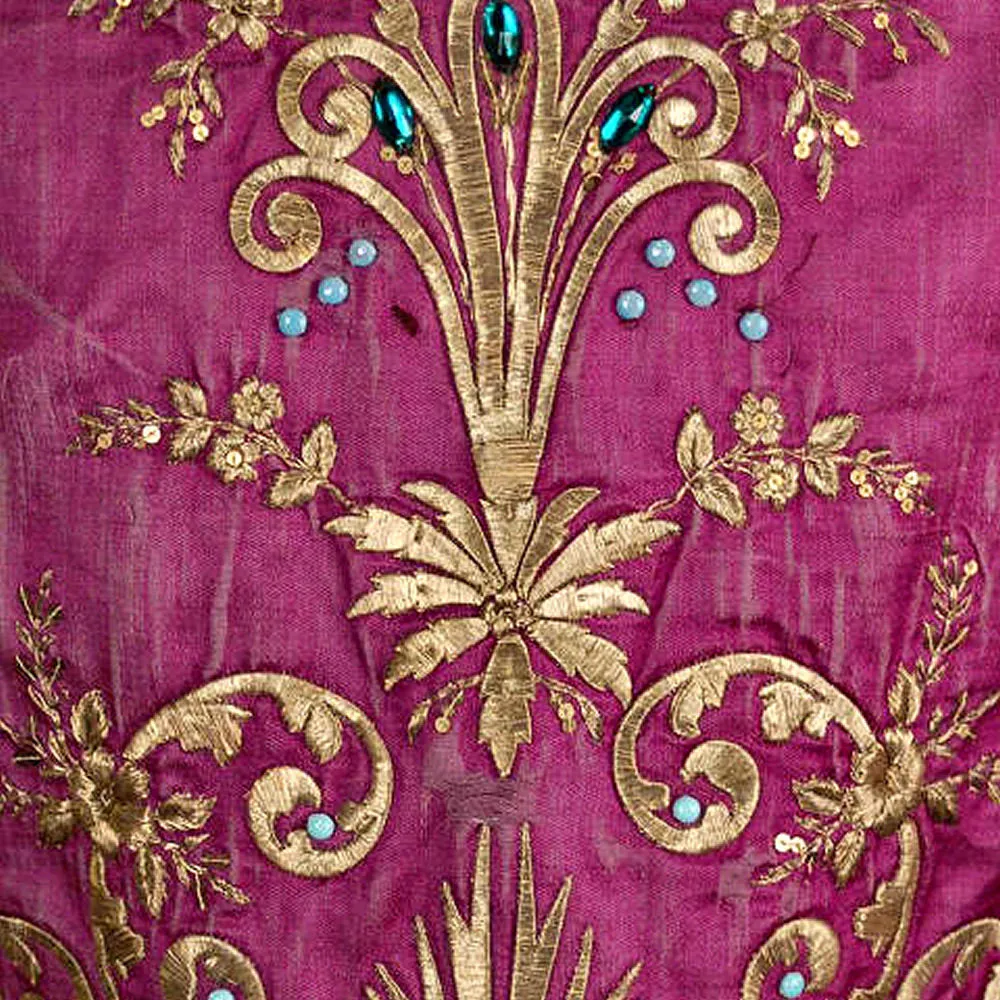 Vintage Purple Silk Beaded Skirt & Top Gypsy Boho Soutache 1970S Provenance Small