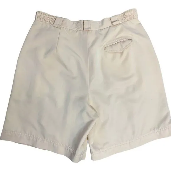 Vintage 80s High Waisted Shorts 12 Peach Pockets Belt Loops Elastic Button Zip