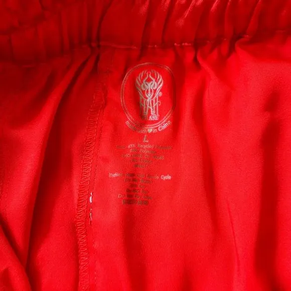 We Are Hah High-Waisted Thick Waistband Haht Boxer Satin Shorts Blood Orange Siz
