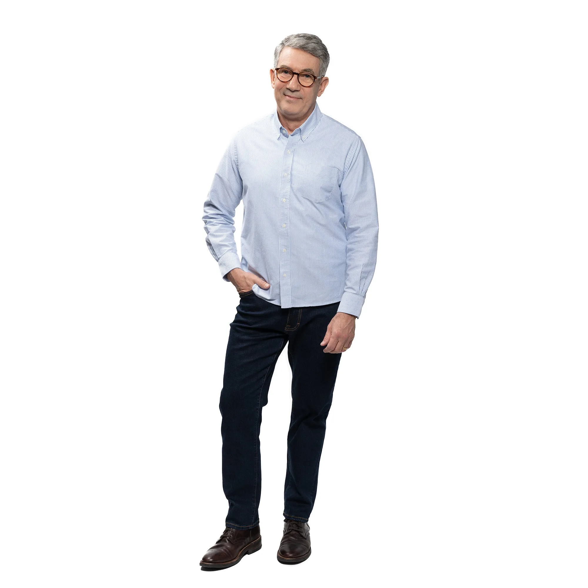 Weekend Oxford Standard Fit - Blue University Stripe