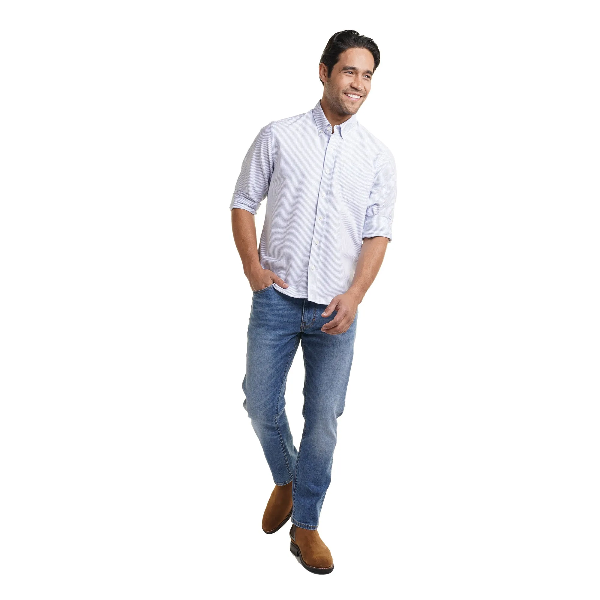 Weekend Oxford Standard Fit - Blue University Stripe