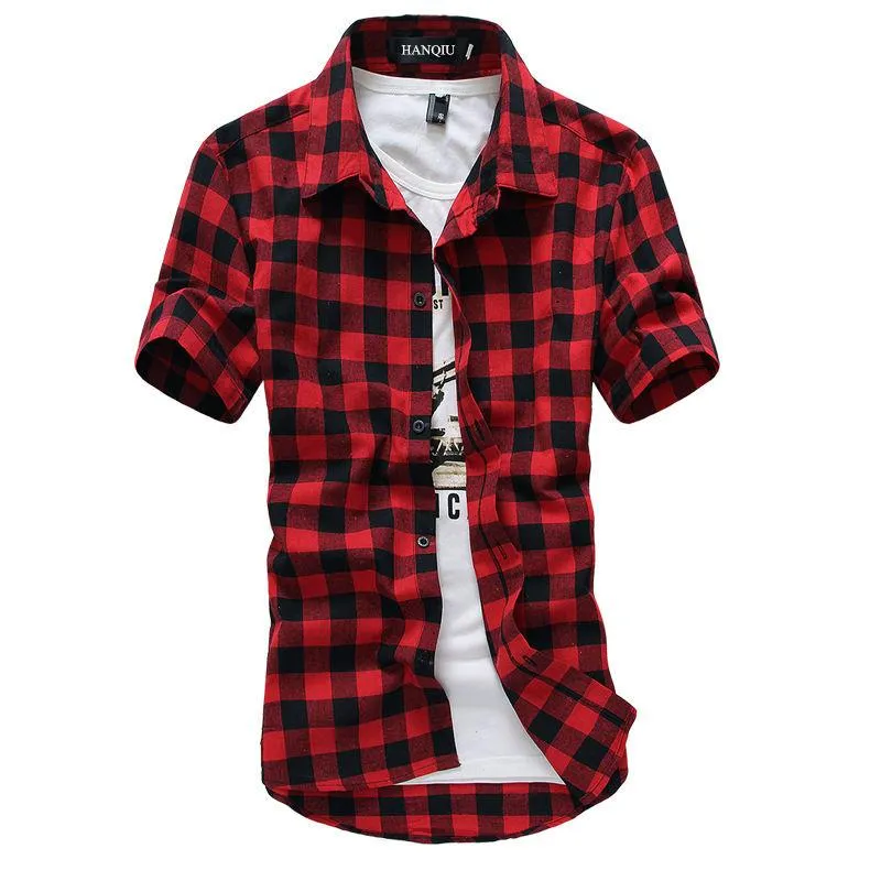 West Louis™ Red And Black Plaid Shirt