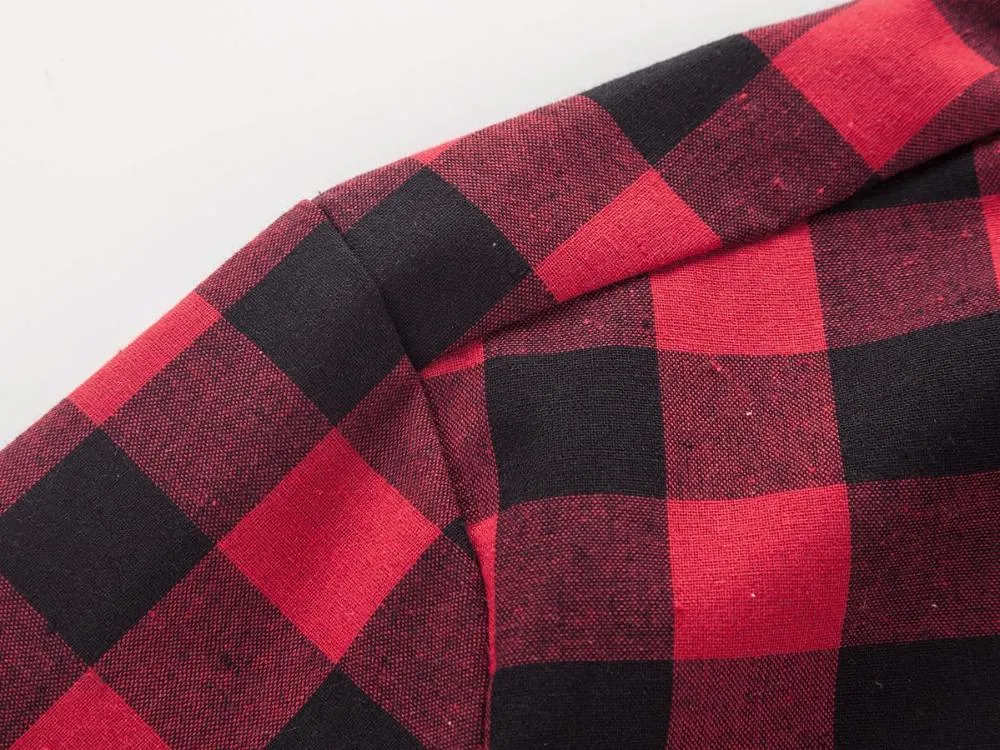 West Louis™ Red And Black Plaid Shirt