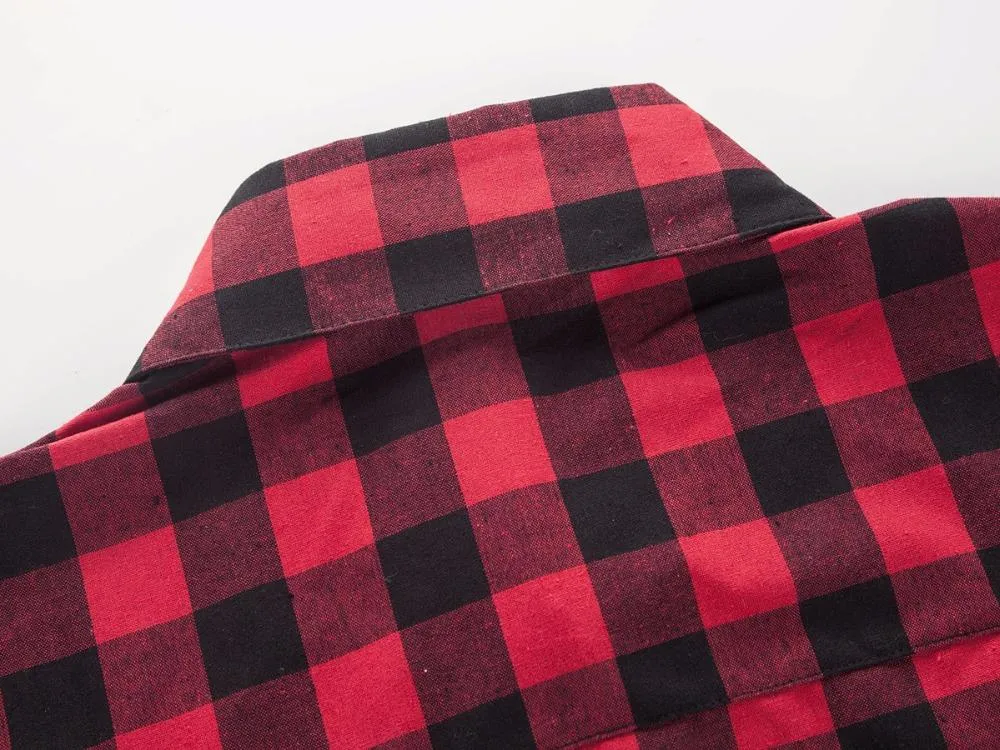 West Louis™ Red And Black Plaid Shirt