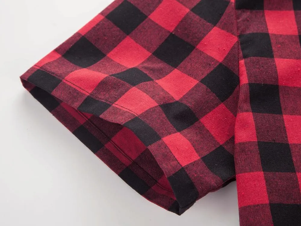 West Louis™ Red And Black Plaid Shirt