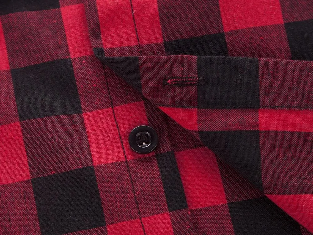 West Louis™ Red And Black Plaid Shirt