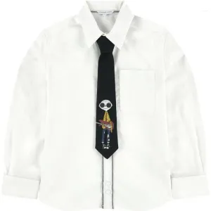White Long Sleeve Shirt With Tie