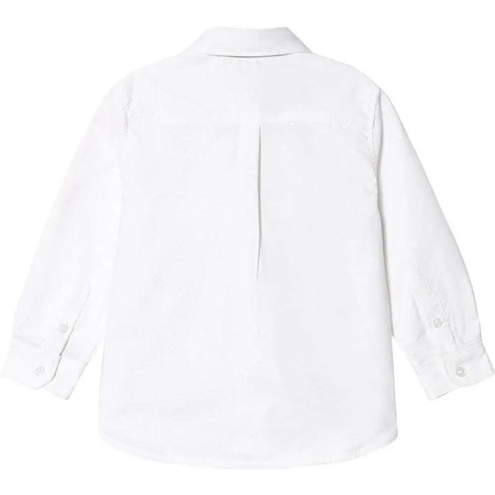 White Long Sleeve Shirt With Tie