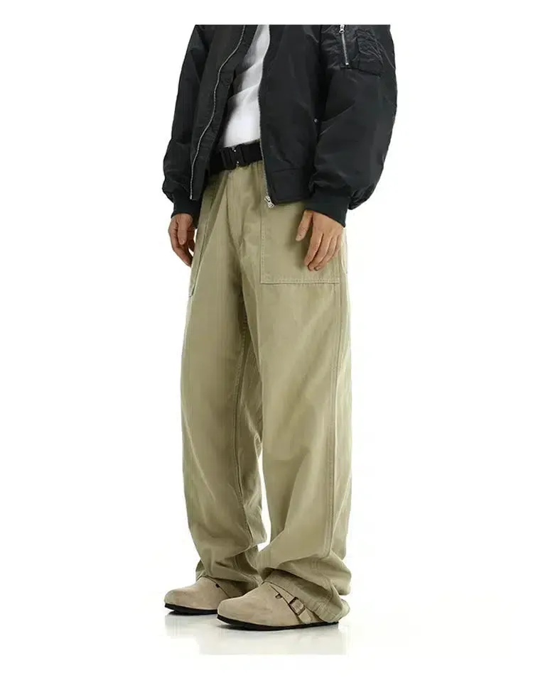 Wide-Leg Cargo Pocket Jeans