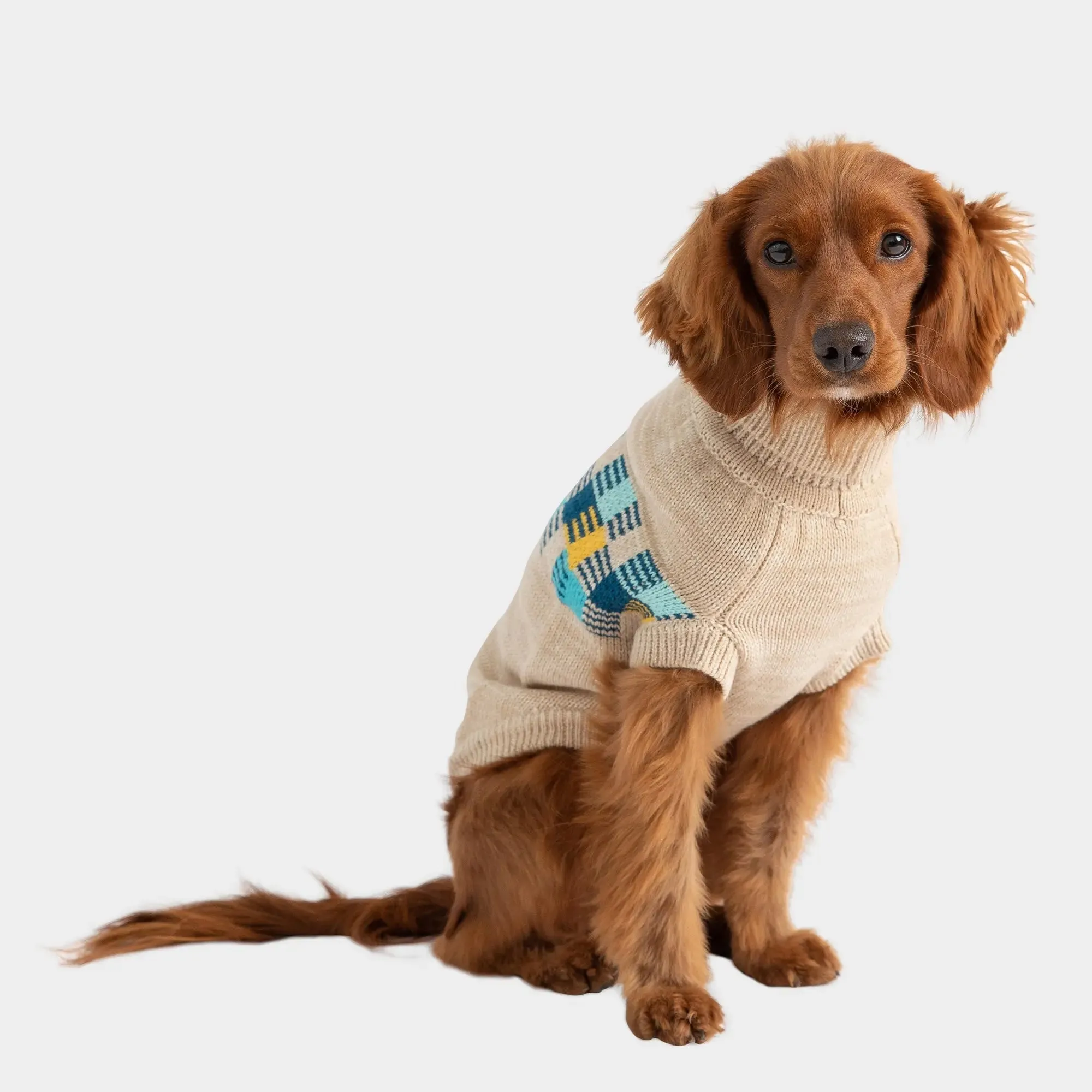 Winter Sailor Dog Sweater | Oatmeal Mix