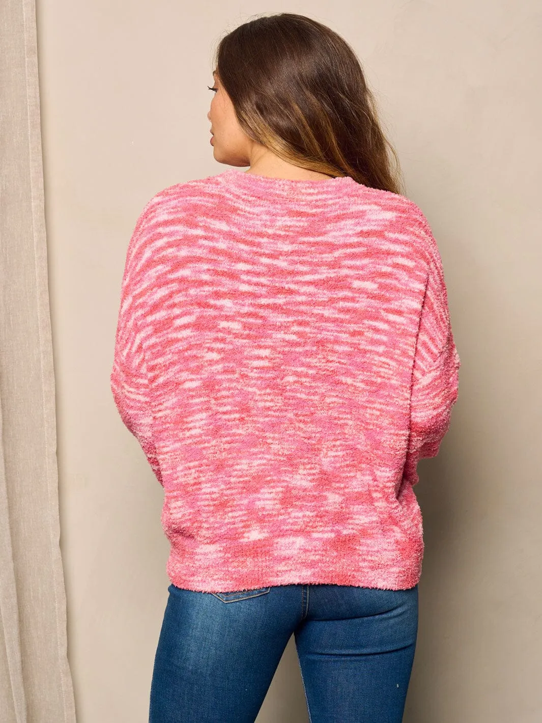 WOMEN'S LONG SLEEVE TIE DYE PULLOVER SWEATER