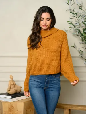 WOMEN'S LONG SLEEVE TURTLE NECK SWEATER