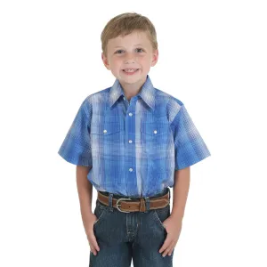 Wrangler Assorted Short Sleeve Plaid Pearl Snap Boys Western Shirt