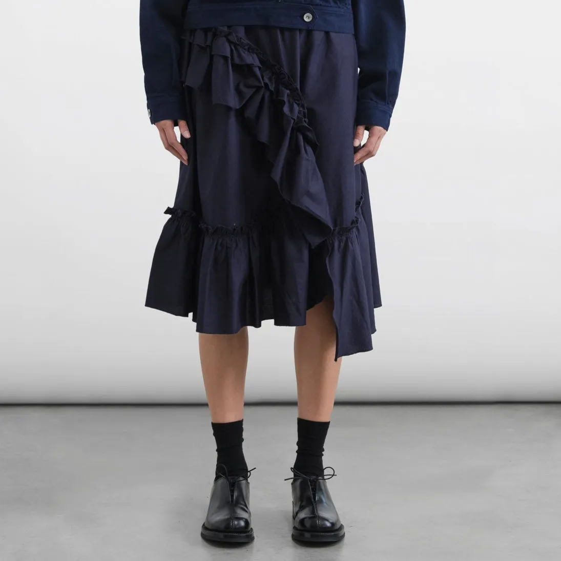 YMC Draped Skirt Navy