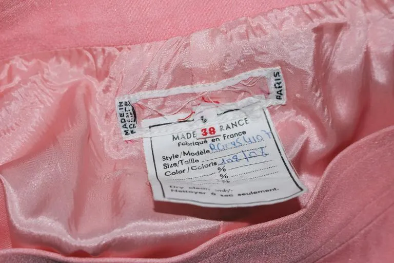 YVES SAINT LAURENT 1980s Pink Full Length Skirt Size 38