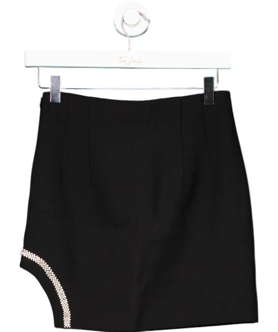 ZARA Black High Waisted Rhinestone Mini Skirt UK XS
