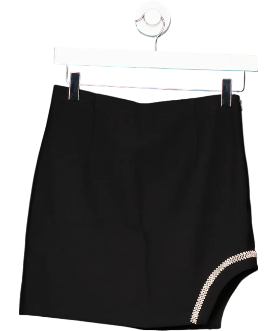 ZARA Black High Waisted Rhinestone Mini Skirt UK XS