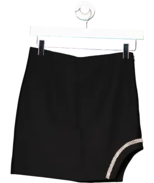 ZARA Black High Waisted Rhinestone Mini Skirt UK XS