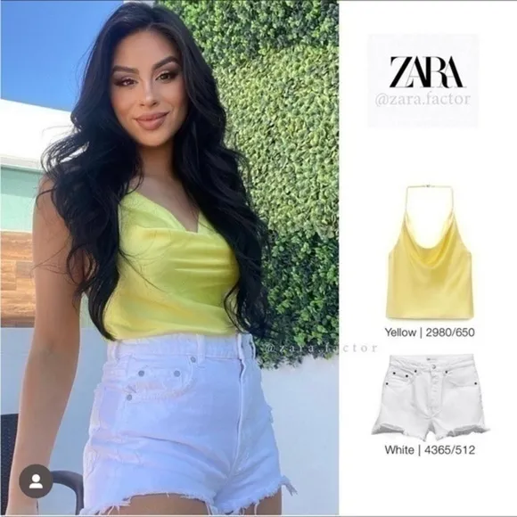 ZARA High rise Denim shorts washed effect