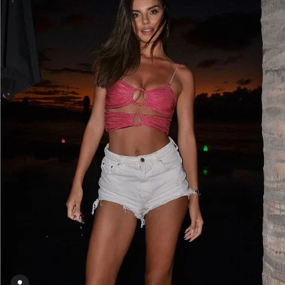 ZARA High rise Denim shorts washed effect