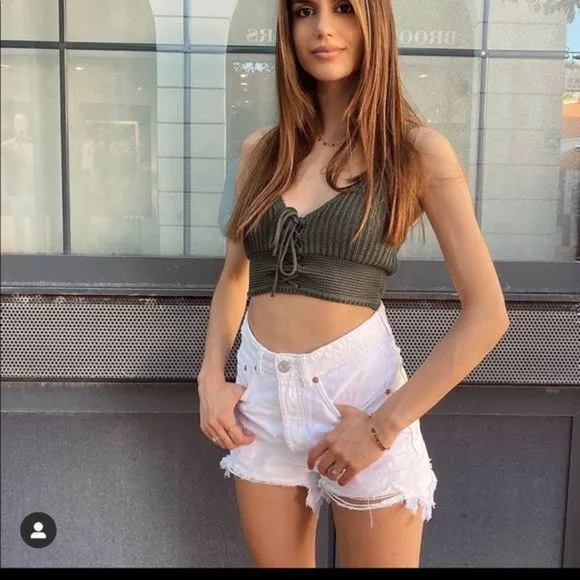 ZARA High rise Denim shorts washed effect