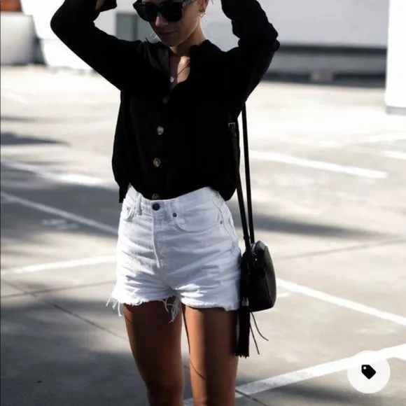 ZARA High rise Denim shorts washed effect