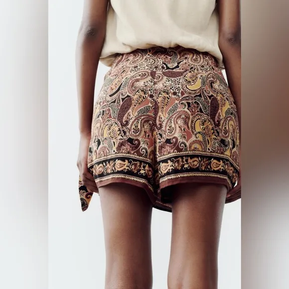 ZARA PRINTED SKORT WITH KNOT