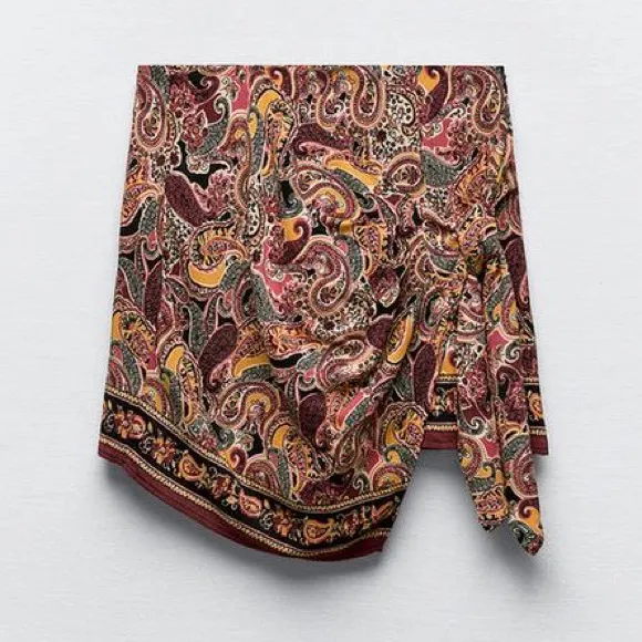 ZARA PRINTED SKORT WITH KNOT