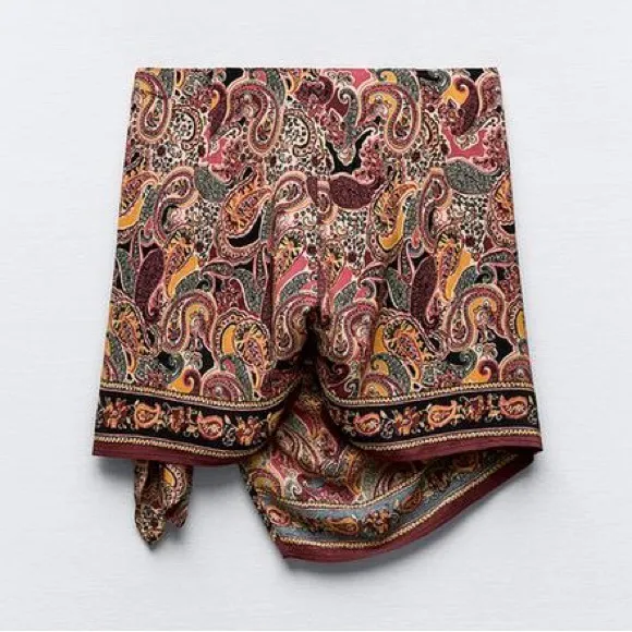 ZARA PRINTED SKORT WITH KNOT