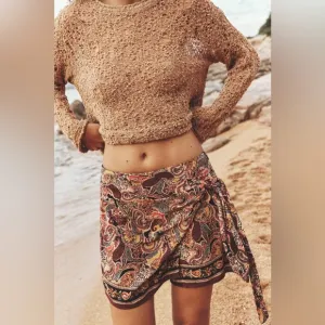 ZARA PRINTED SKORT WITH KNOT