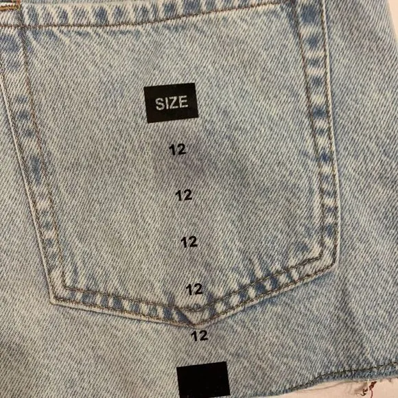 Zara Size 12 distressed high waisted denim shorts