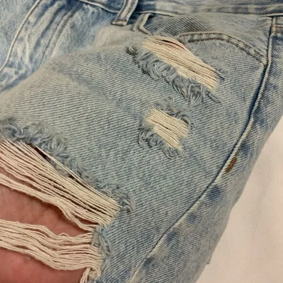 Zara Size 12 distressed high waisted denim shorts