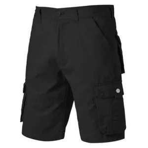 Zipper Fly Applique Pockets Design Cargo Shorts - Black 32
