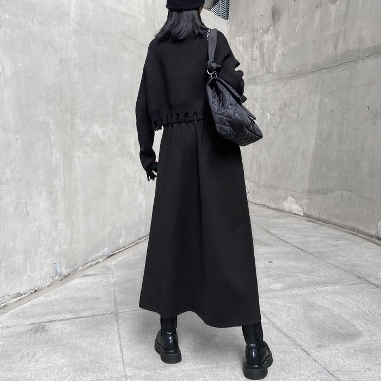 Zipper Turtleneck Knitted Sweater