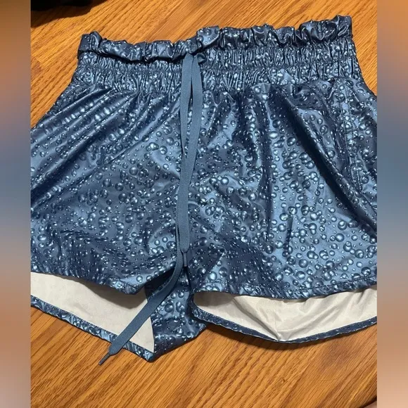 Ziya Active Womens High Rise Blue Bubble Bomber Shorts Size M W/Pockets​​