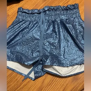 Ziya Active Womens High Rise Blue Bubble Bomber Shorts Size M W/Pockets​​